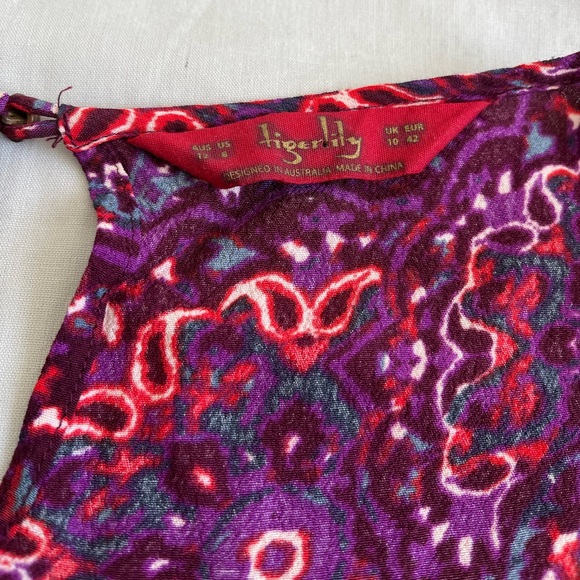 TIgerlily Women’s Playsuit Size 12 Long Sleeves Purple Red Pre Owned. - Picture 2 of 13